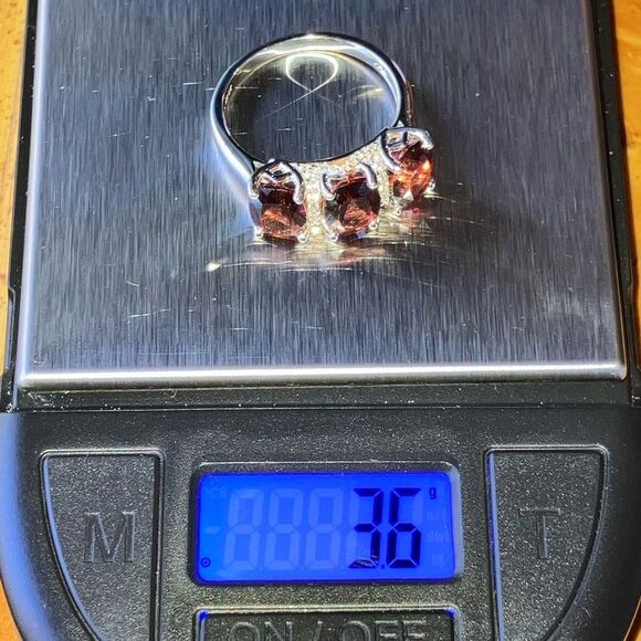 Red Labradorite Sterling Silver Ring Size 7.75 - Picture 7 of 9